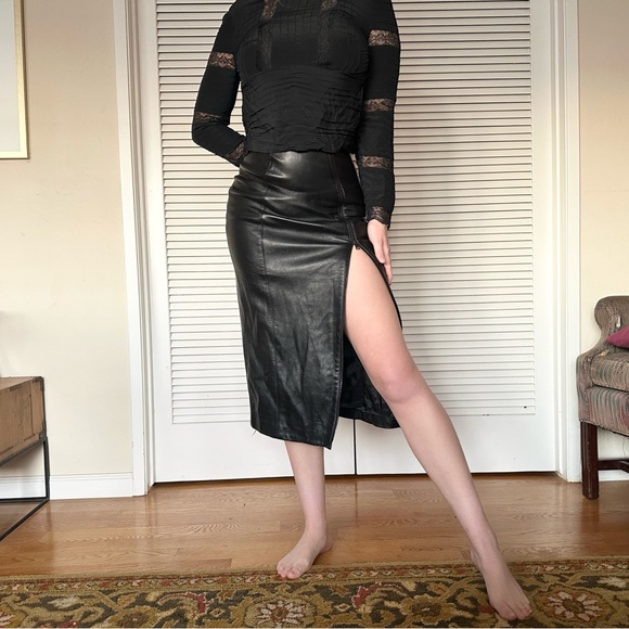 Michael Hoban North Beach Leather Skirt - Picture 1 of 12